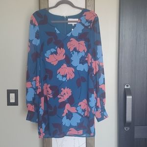 Charles Henry Long Sleeve Shift Dress